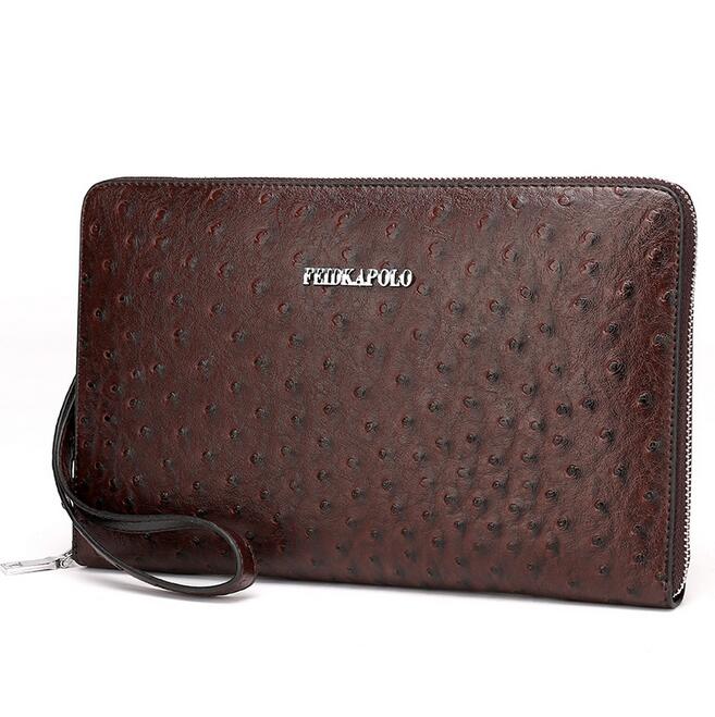 Factory wholesale men bag high-grade package ostrich grains business purse euramerican fashion trend in man handbag ostrichs grain large capacity wi