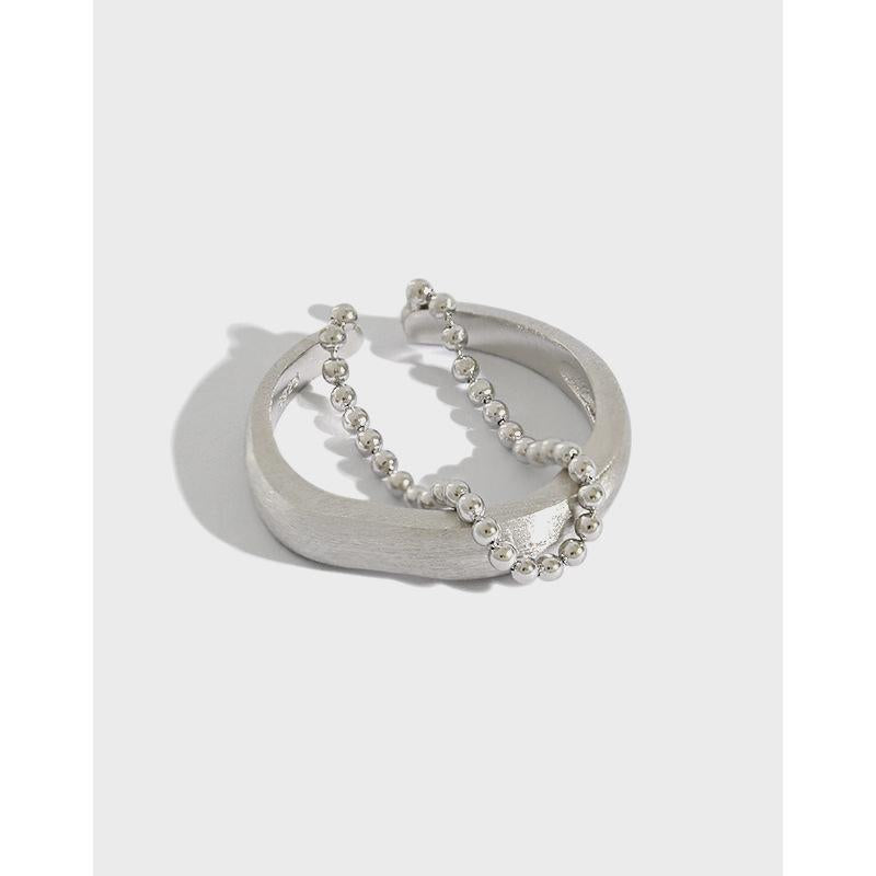 Cluster Rings SHANICE 100% Pure 925 Sterling Silver Matte Surface Small Round Beads Chain Tassel Open For Women Fine Jewelry Gifts