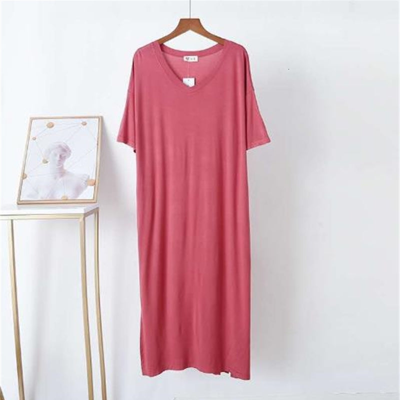 Women&#039;s Sleepwear Loose plus fat night dress women spring summer long nightgowns lady&#039;s cotton nightshirt modal comfortable nightdress hom