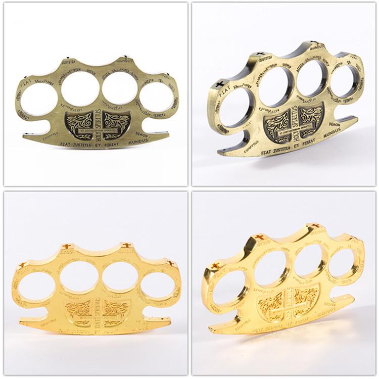 2021 HELL DETECTIVE CONSTANTINE BRASS KNUCKLE DUSTERS GOLD Powerful damage safety equipment Gilded Steel Knuckle Duster self-defense FY4352