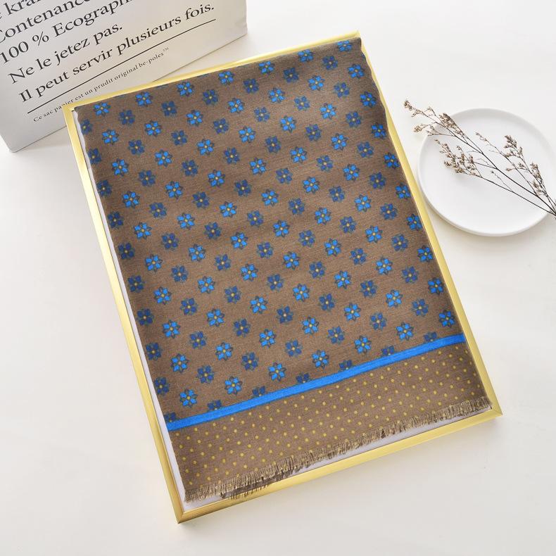 Scarves Royalmaybe Men&#039;s Long Style Satin Cotton Scarf Beach Towel For Men And Women In The Four Seasons Geometric Printed