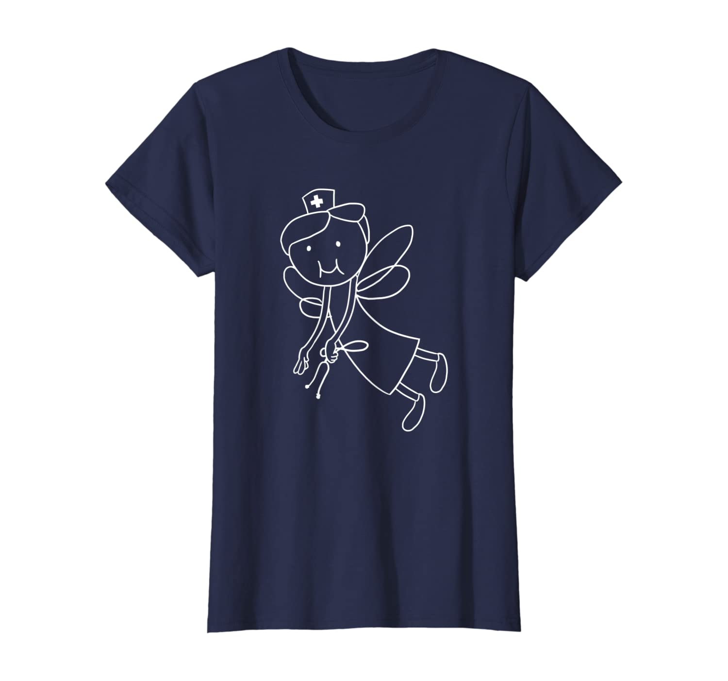 Womens Fairy Nurse With Stethoscope Cute Magical Healthcare Gift T-Shirt