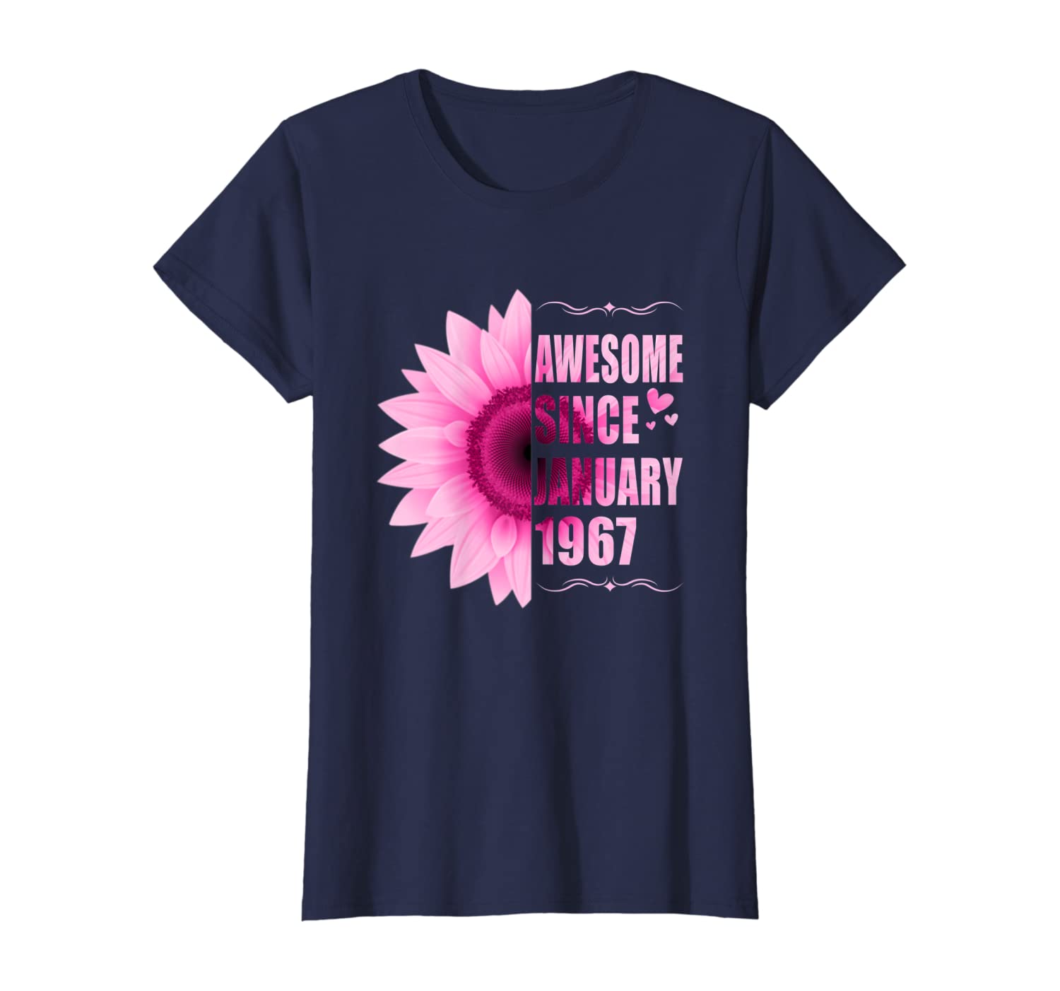 Womens Awesome Since January 1967 53Th Birthday Gift 53 Years Old T-Shirt