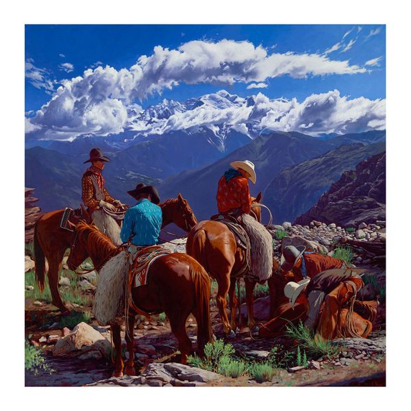 Mark Maggiori Cowboys at Work Painting Poster Print Home Decor Framed Or Unframed Photopaper Material