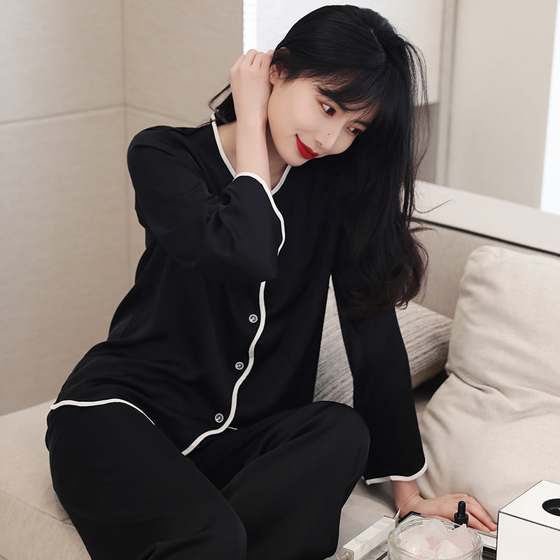 Women&#039;s Sleepwear Fashion Black-White Sleepwear Set Silk Satin Nightwear Pajamas For Women Spring Summer V Neck Ladie&#039;s Pijamas 2021 Pyjam