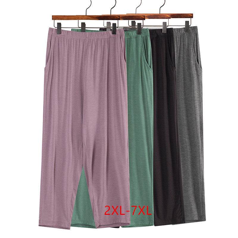 Women&#039;s Pants & Capris 2XL-7XL Plus Size Pajama Women Lounge Wear Cotton Sleepwear Spring Summer Bottoming Fat MM Elasticity Homew