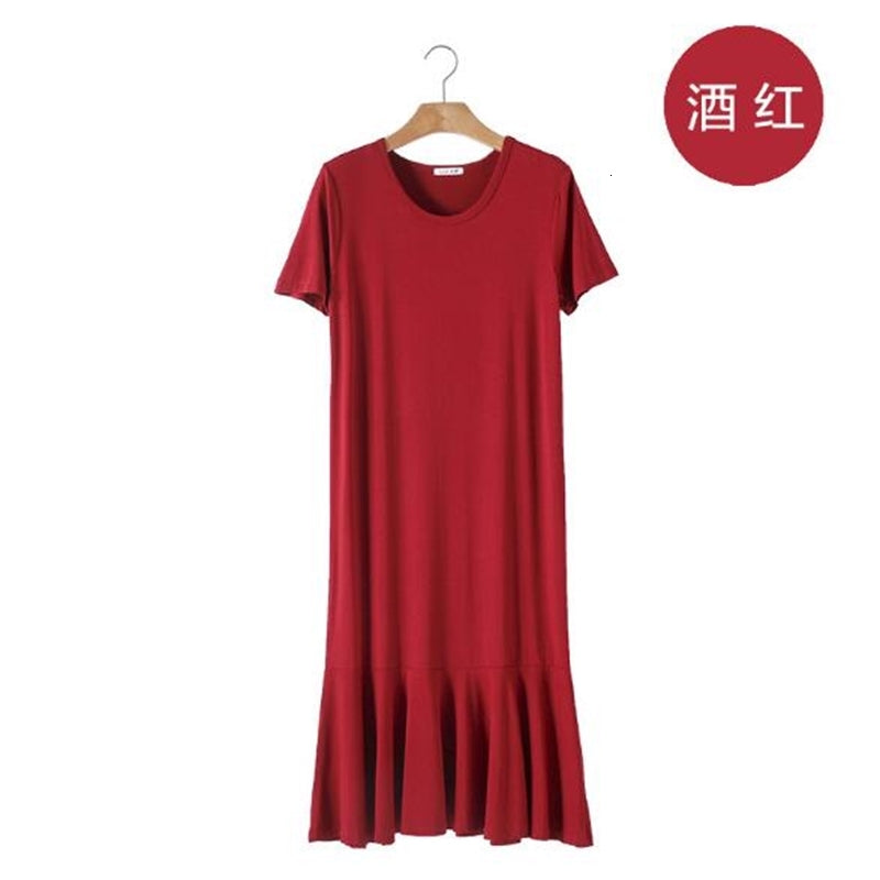 Women&#039;s Sleepwear Casual loose night dress women short sleeve cotton nightshirt modal soft nightgown female sleepwear night wear dresses 1ROU