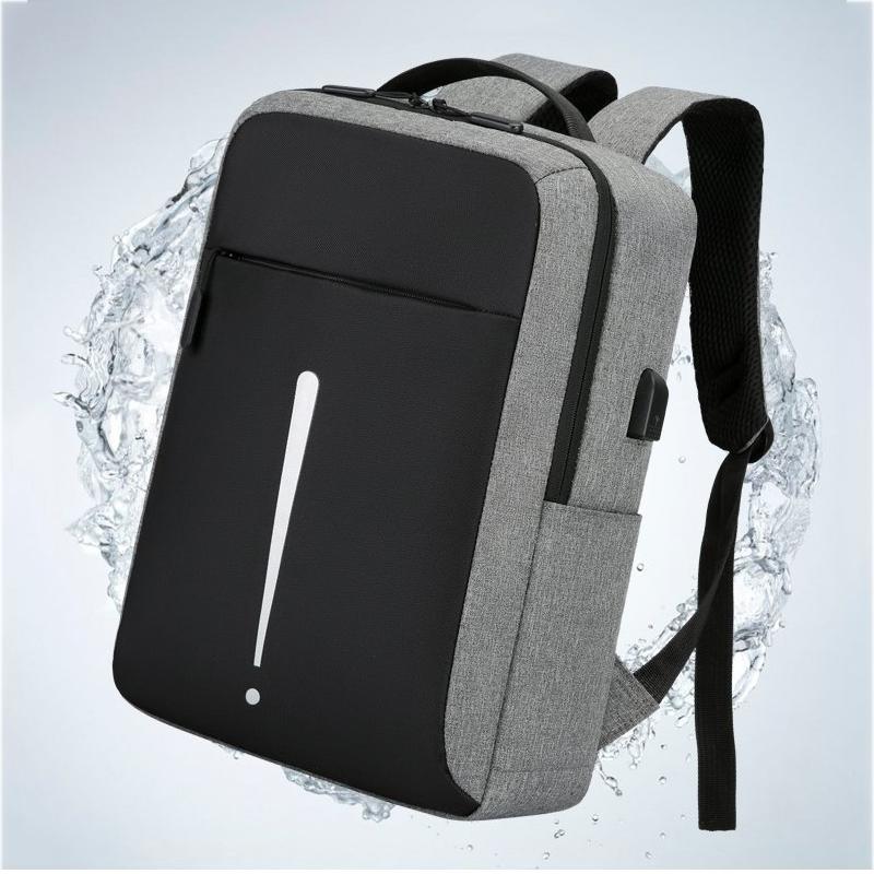 Backpack REJS LANGT Anti-Theft Men Business Backpacks Laptop 15.6 Inch USB External Charge Travel Mochila Waterproof Daypack