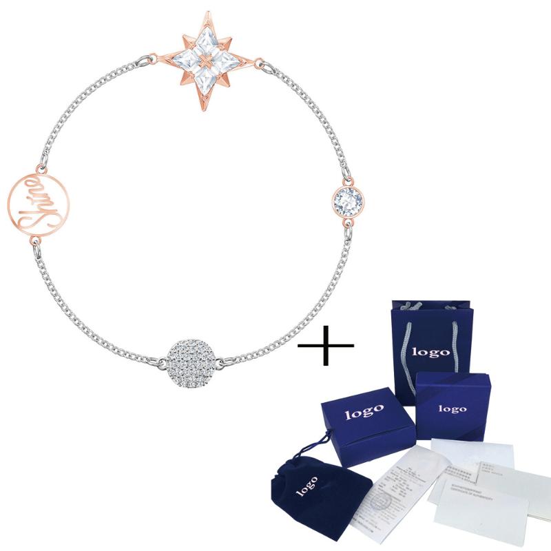 Link, Chain 2021 SWA Fashion Romance Star Letter REMIX Invisible Magnetic Buckle Female Bracelet Send Girlfriend Holiday Gift