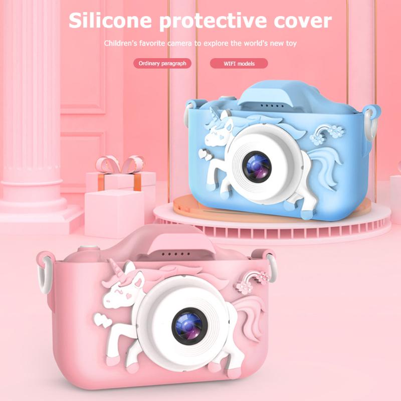 Digital Cameras Kids Camera Cute Toys Horse Mini HD IPS Screen Education Toy For Children Boys Girls Birthday Gifts