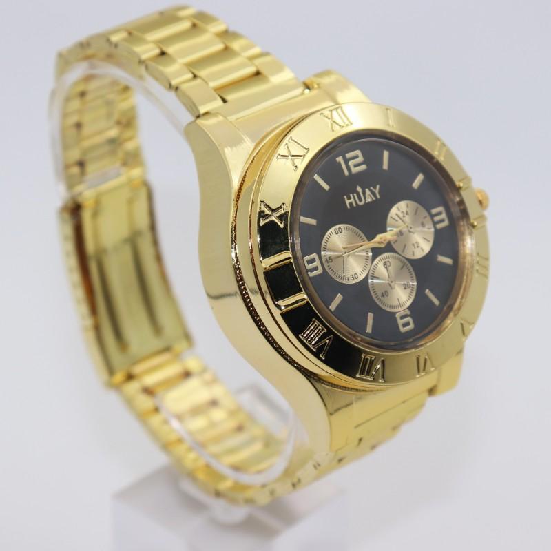 Wristwatches Lighter Watch Men USB Charging Cigarette Quartz Stainless Steel Sports Gold Strap Gift F780