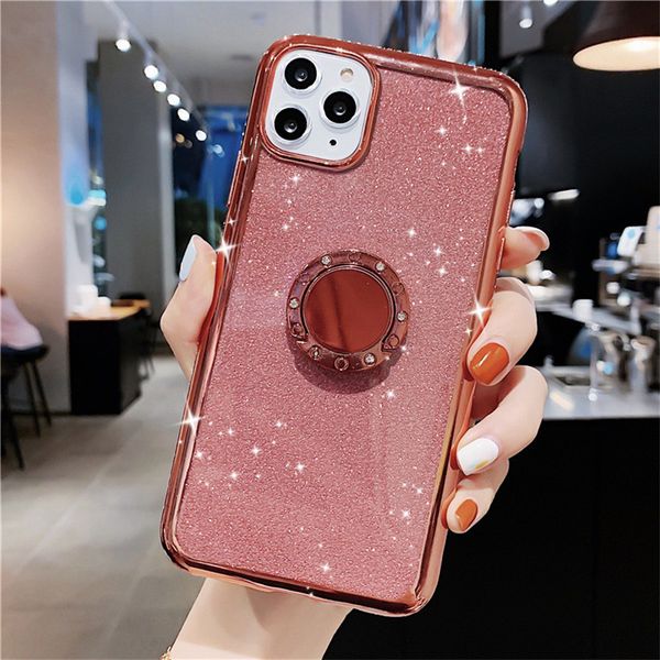 2021 Women Girls Glitter Cute Phone Cases Bling Diamond Rhinestone Bumper Protective Soft Case for Galaxy Samsung S20 S21 iPhone 13 12 11 Pr
