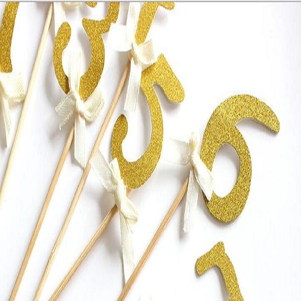 cake toppers paper banner glitter number 0,1,2,3,4,5,6,7,8,9 numhbers for Cupcake Wrapper Baking Cup birthday tea party decoration baby show