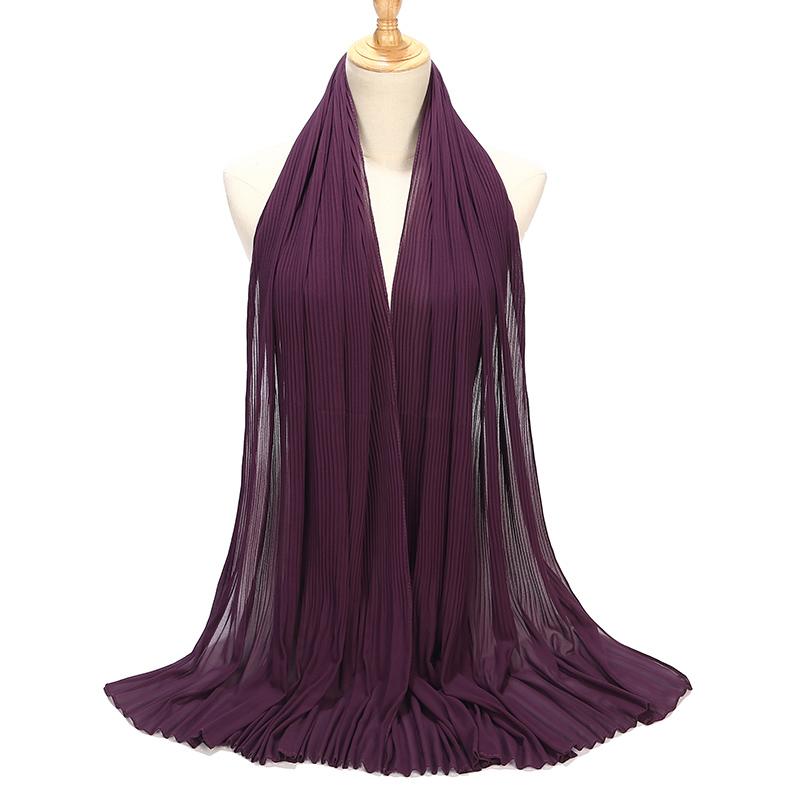 Scarves Malaysia STYLE Hijab Tudung Bubble Chiffon Scarf Pleated Muslim Women Shawl Crumple Wrap 85*180cm