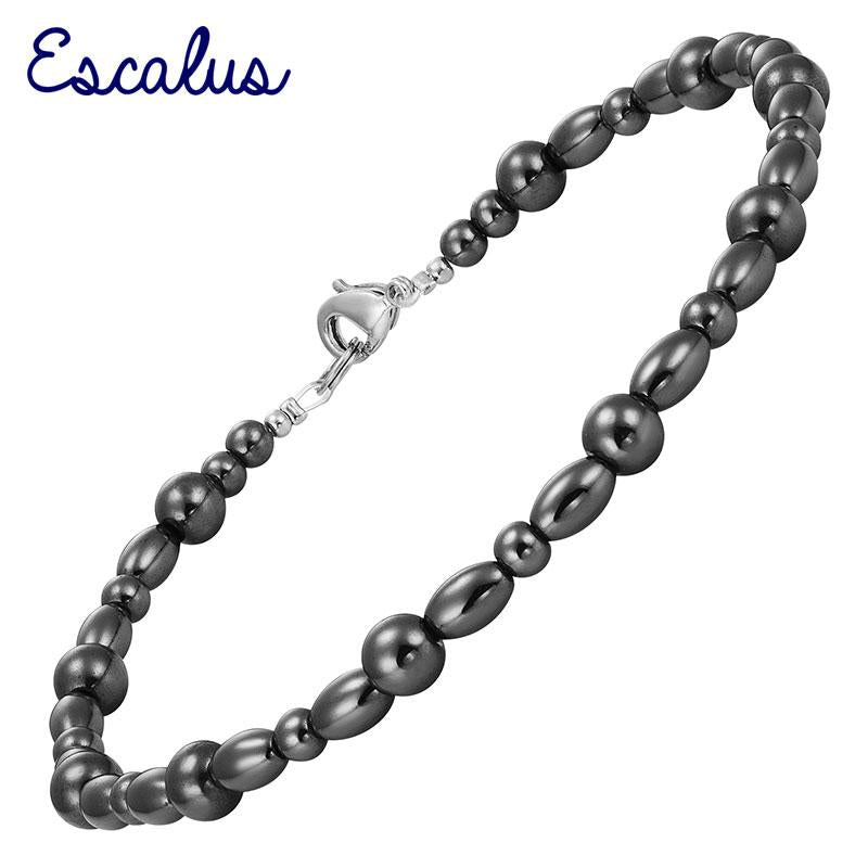 Link, Chain Escalus Magnetic Anklets For Ladies With Round And Oval Black Hematite Beads Promote Blood Circulation Health Fashion Jewelry