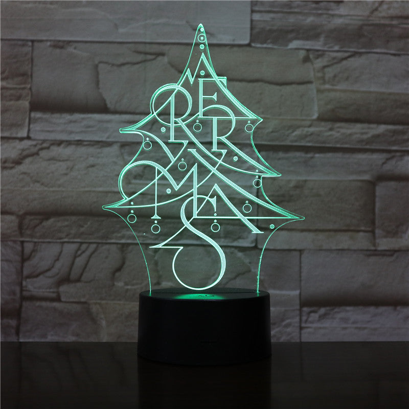 Baby Room Night Light 3D LED Acrylic Table Desk Lamp Xmas Tree Nightlight Christmas Holiday Home Party Decoration Kids Friends Gift