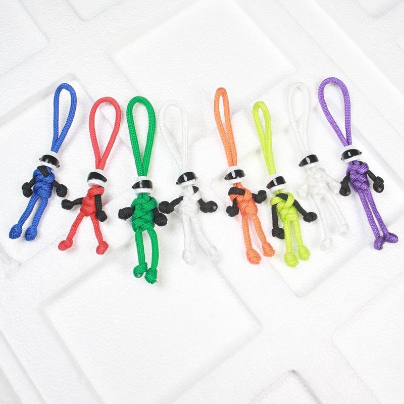Keychains Handmade Compile Building Block Keychain Helmet Doll Backpack Pendant Accessories Car Key Set Drill Small Animation Red