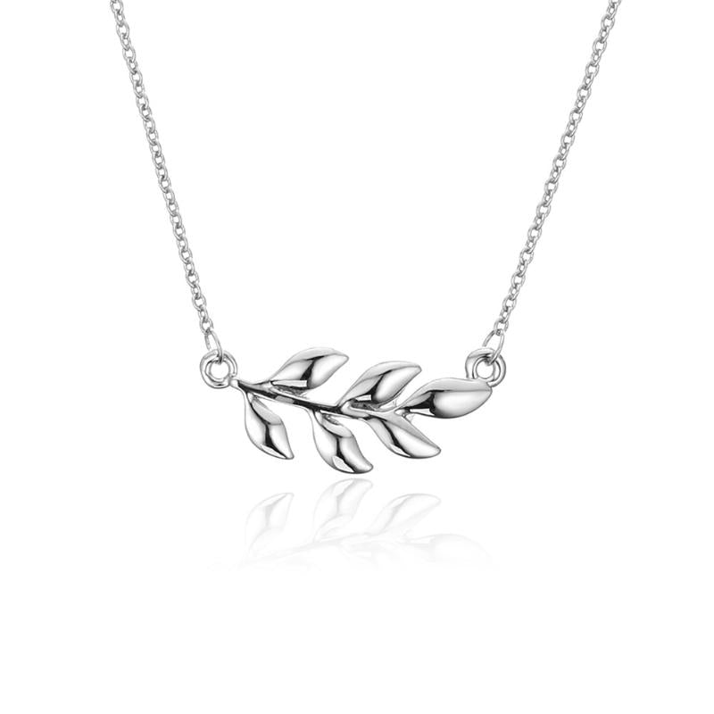 Chains Fashion Silver Plated Leaf Necklace Simple Choker Jewelry For Women Girls Sweet Clavicle Chain Metal