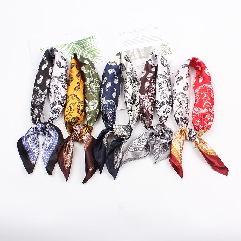 Scarves Fashion Women Square Scarf Vintage Print Foulard Femme Headband Handkerchief Hair Band Neck Head 2021