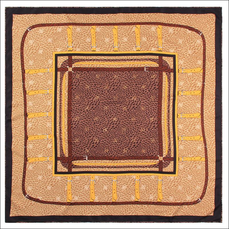 Scarves Designer Square Silk Scarf 90*90cm Twill Hand Rolled Edges Manual