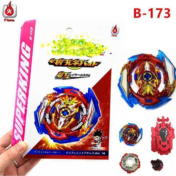 Burst Superking B-173-1 Spinning Top B173-1 Gyroscope Infinite Achilles With Launcher Metal Fusion Toy Fight Gyro Children Gifts X0528