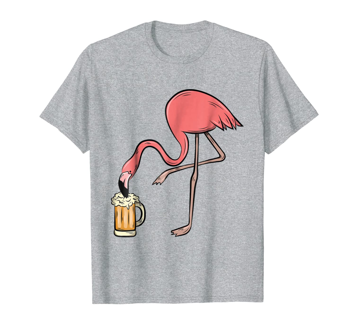 Flamingo Drinking Beer - Funny Pink Flamingo T-Shirt