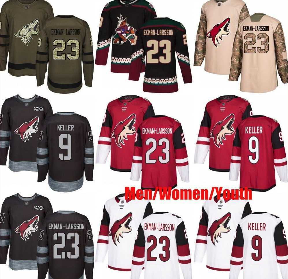 Custom Arizona Coyotes Clayton Keller Ekman-Larsson Raanta Darcy Kuemper Christian Phil Kessel USA Fashion hockey Men Women Youth jerseys