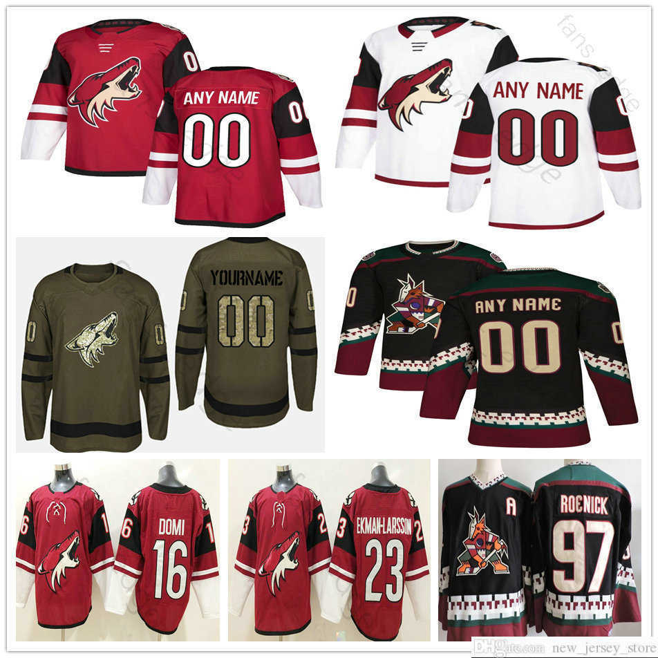 Custom Men Women Kids Youth Arizona Coyotes 23 Oliver Ekman-Larsson 81 Phil Kessel 9 Clayton Keller 15 Brad Richardson Hockey Jerseys