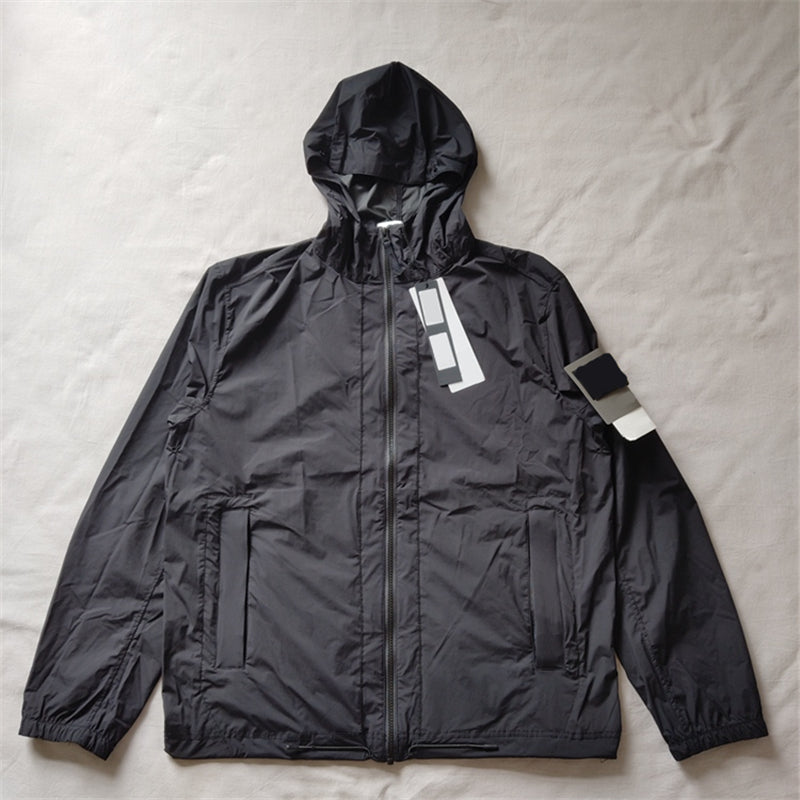 Summer sun light Hooded Jacket Casual simple European and American style sunscreen clothes for lovers Fashion men&#039;s youth coat Embroidered Badg