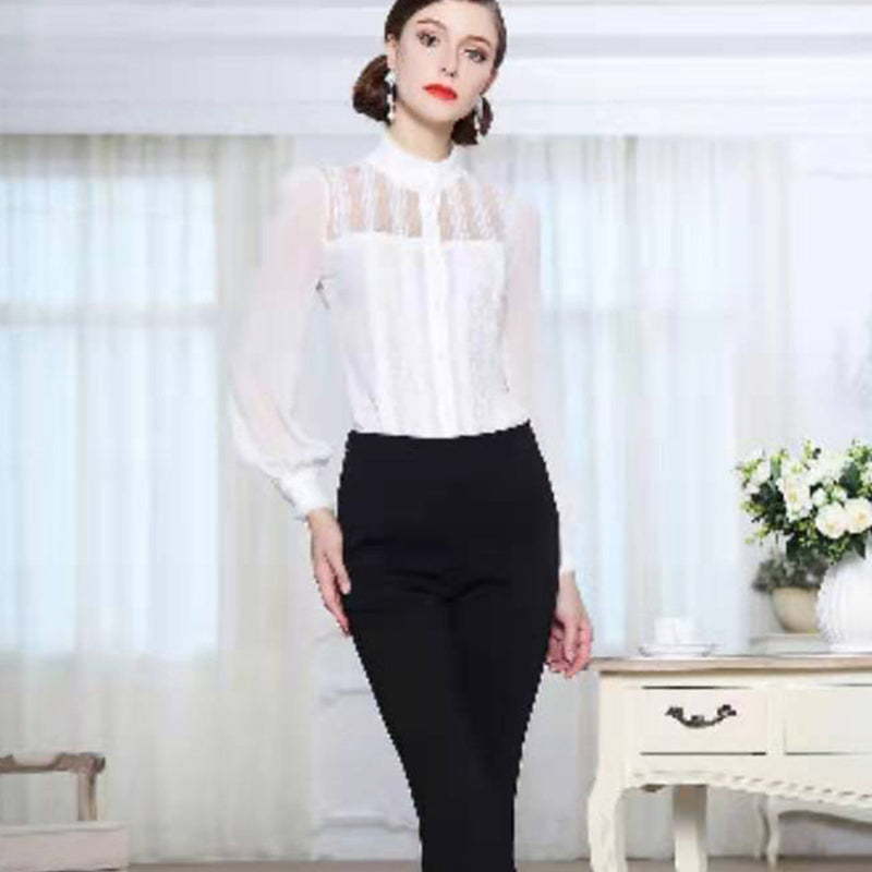2021 Fashion Women&#039;s Blouses Ladies Black White Clothings Ladies Long Sleeve Cardigan Stylish Casual Dress Clothes 2144