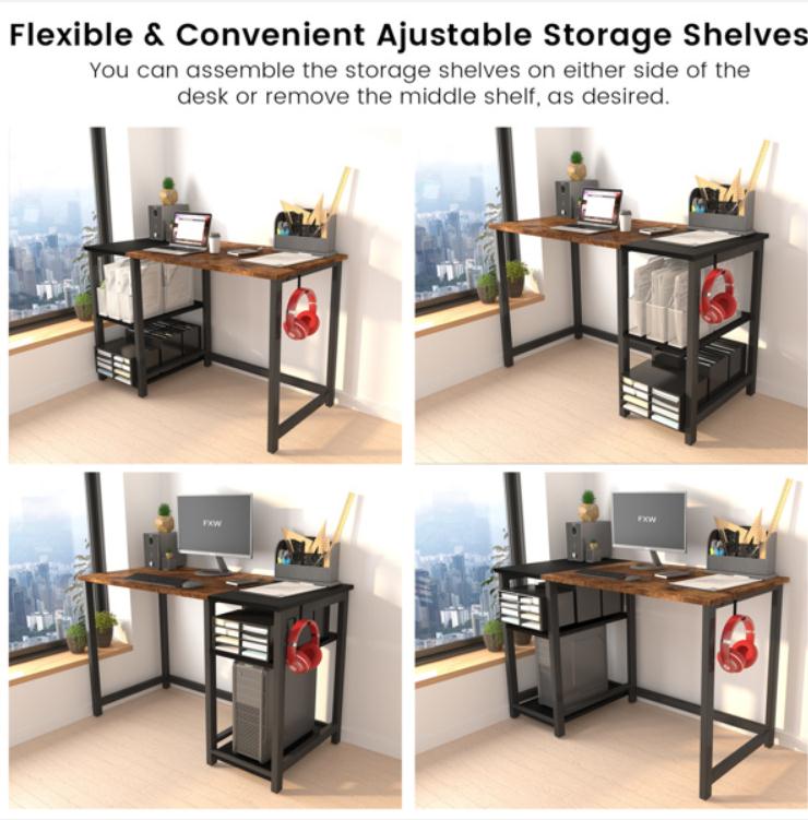 Fashion Wholesales Furniture FXW 47 Inch Home Computer Office Black Study Writing Small Desk