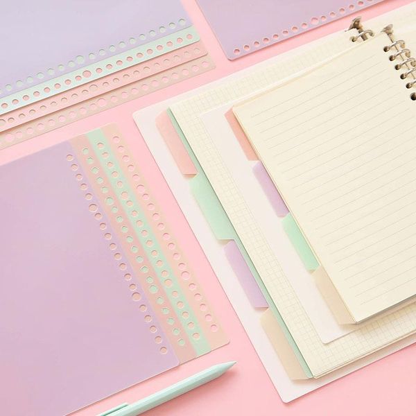 Notepads 4 Sheets A4 A5 B5 Notebook Page Binder Candy Color PP Loose-leaf Cover Index Divider Separator Accessory Stationery1