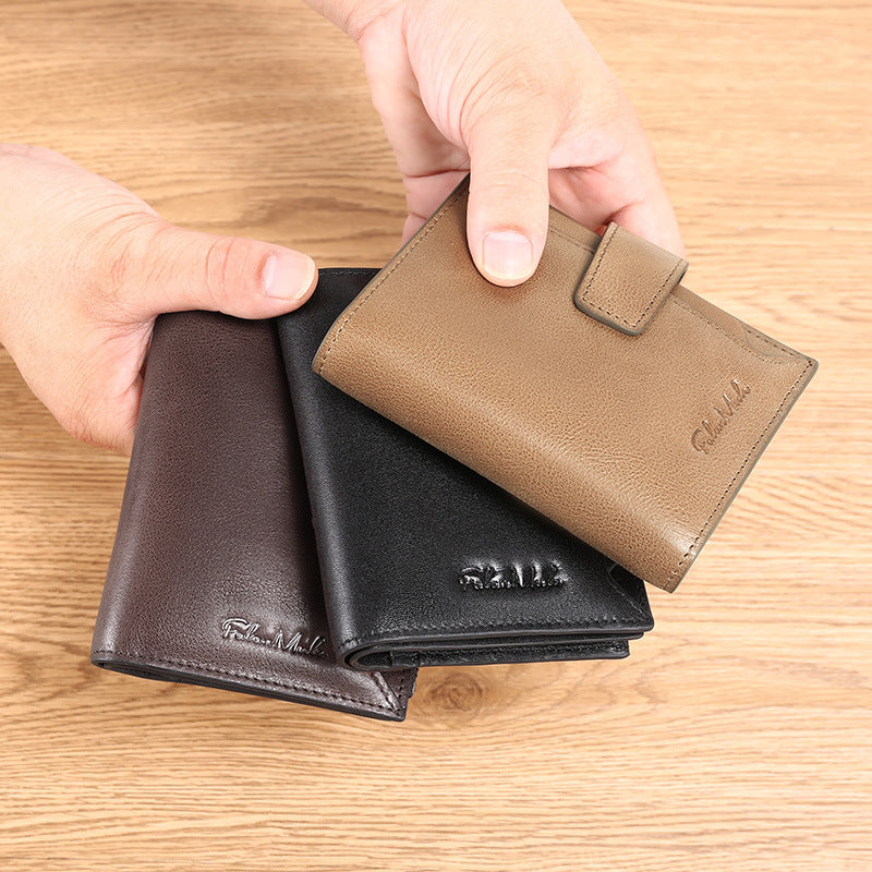 Wallet Wallet Vertical Short Zipper Card License Wallet Multi-function Men&#039;s Bag Driver&#039;s Youth Leather Hgmuj lianquan004