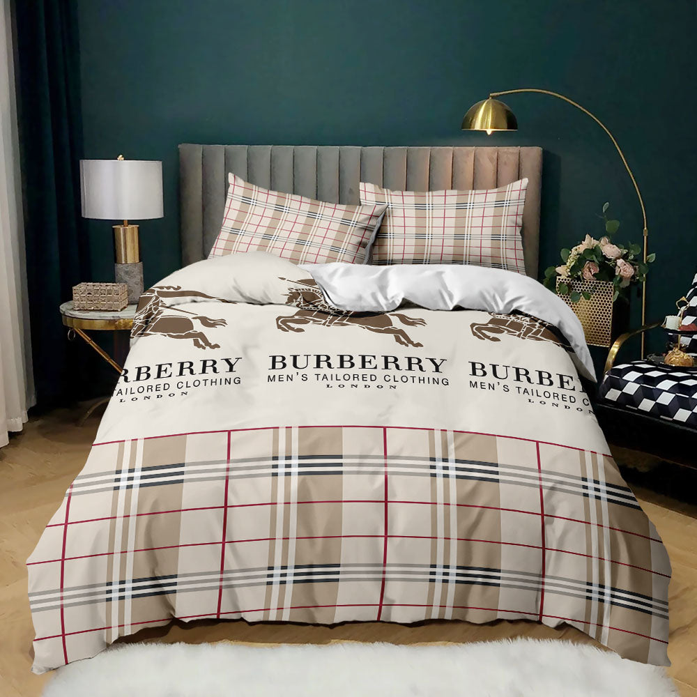 Luxury design letter printing bedroom bedding set, multi-size soft and comfortable classic pattern, suitable for family-friends-children