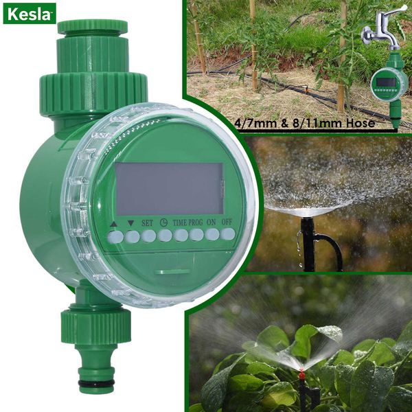 KESLA Garden Automatic Watering System LCD Timer Drip Irrigation 1-2&3-4 Digital Electronic Controller Home Greenhouse Sprinkler 210610