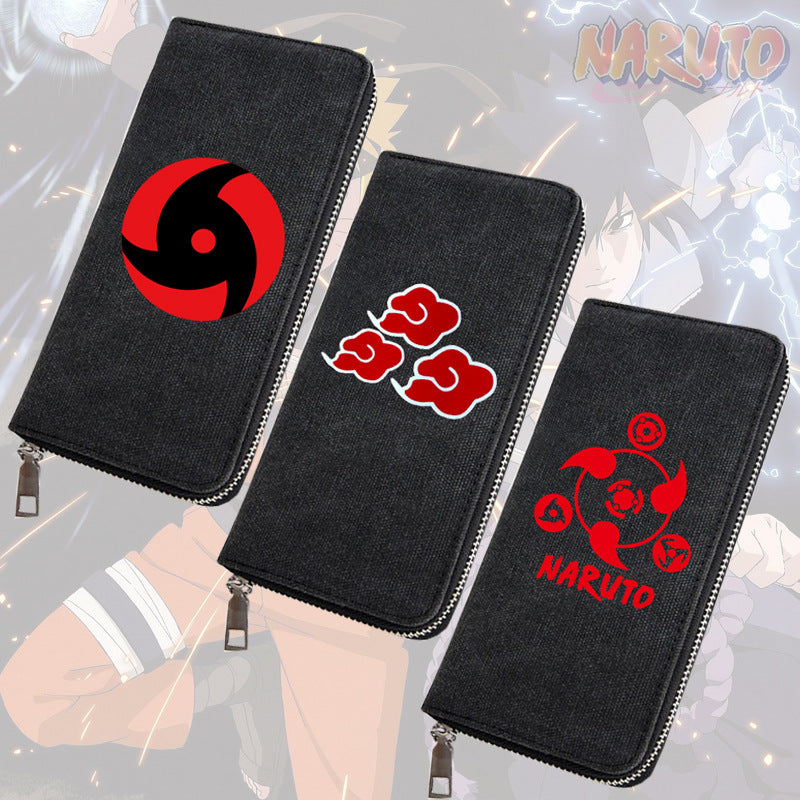 Wallet Naruto Phone Zipper Bag Youth Anime Bag Clutch Multi-card Storage Canvas Mobile Men&#039;s Long Mbwpg lianquan004