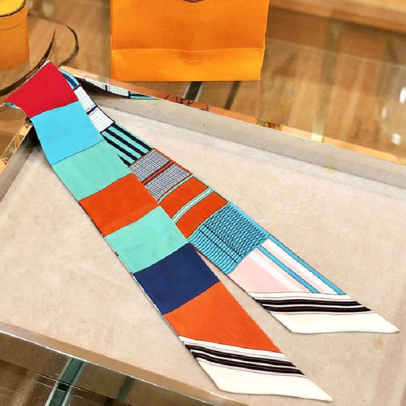 woman Luxury designer design Scarves print twill Fashion letters bag scarve headband silk size 5*120cm no box