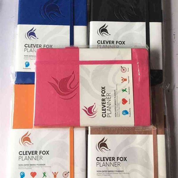 Monthly weekly planner agenda organizer diary notebook stationery gift daily goal tracking A5 leather hardcover office 210611