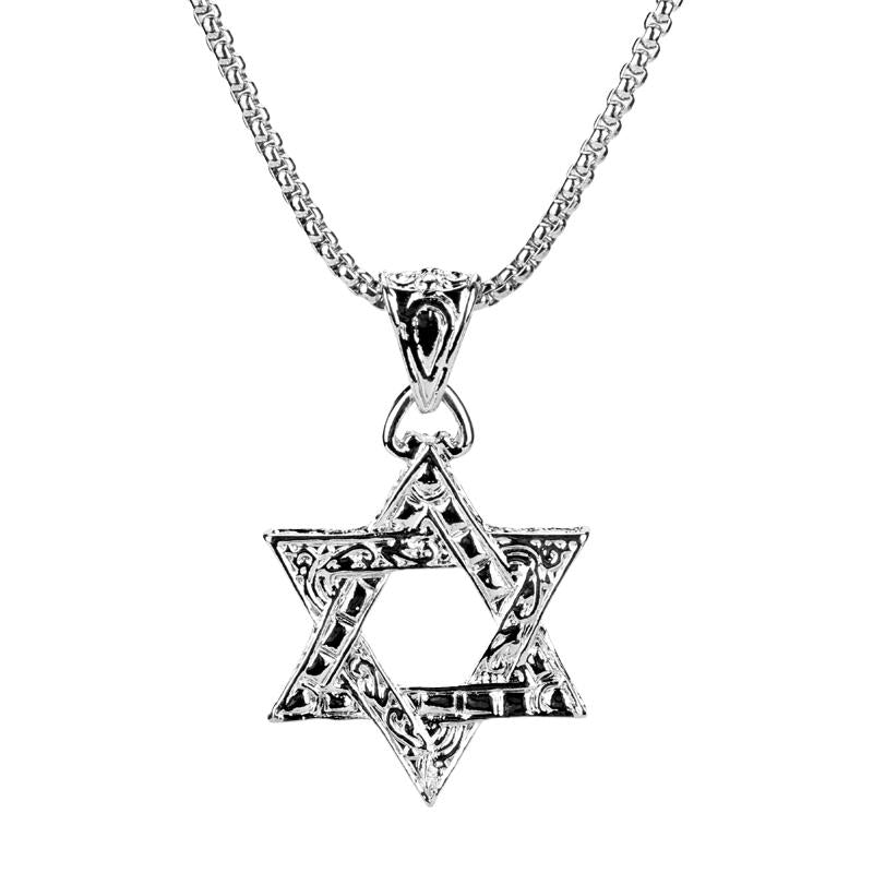 Pendant Necklaces Vintage Star Of David Necklace Jewish Jewelry Hexagram Choker Chain For Men Women Religious Charms Gift