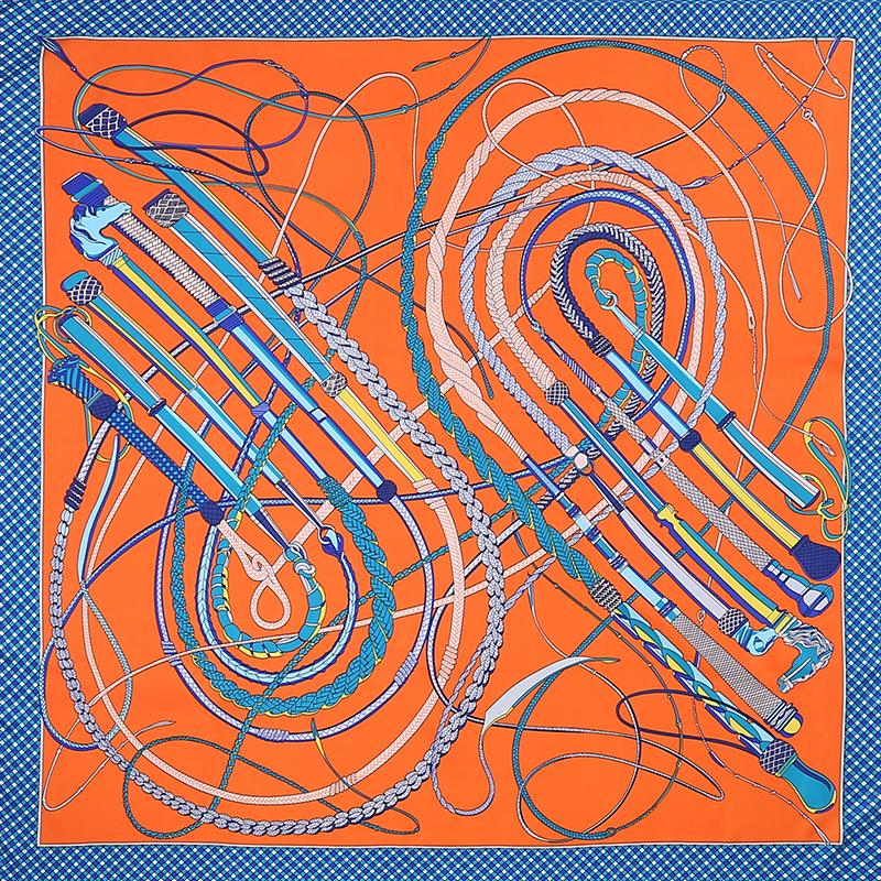 Scarves Large Scarf 130x 130 Silk Women Summer Square Big Bandana Woman Foulard En Soie