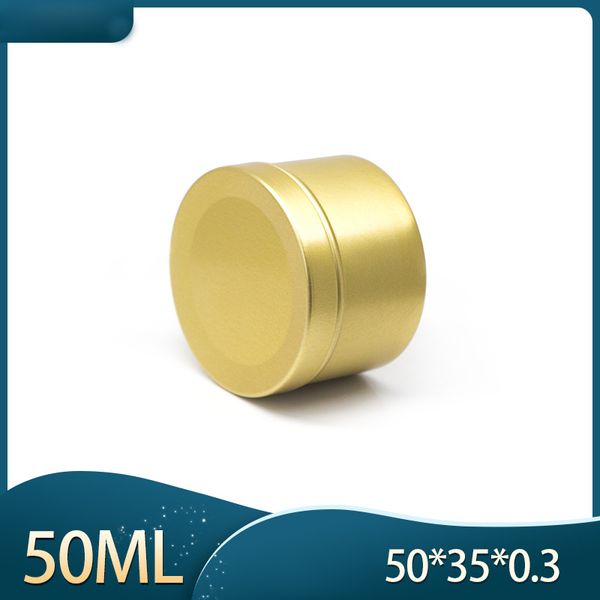 50ml 7g Coffee Candy Empty Gold Metal Packing Boxes Sealed Pot Tea Light Aromatherapy Candle Container Cans