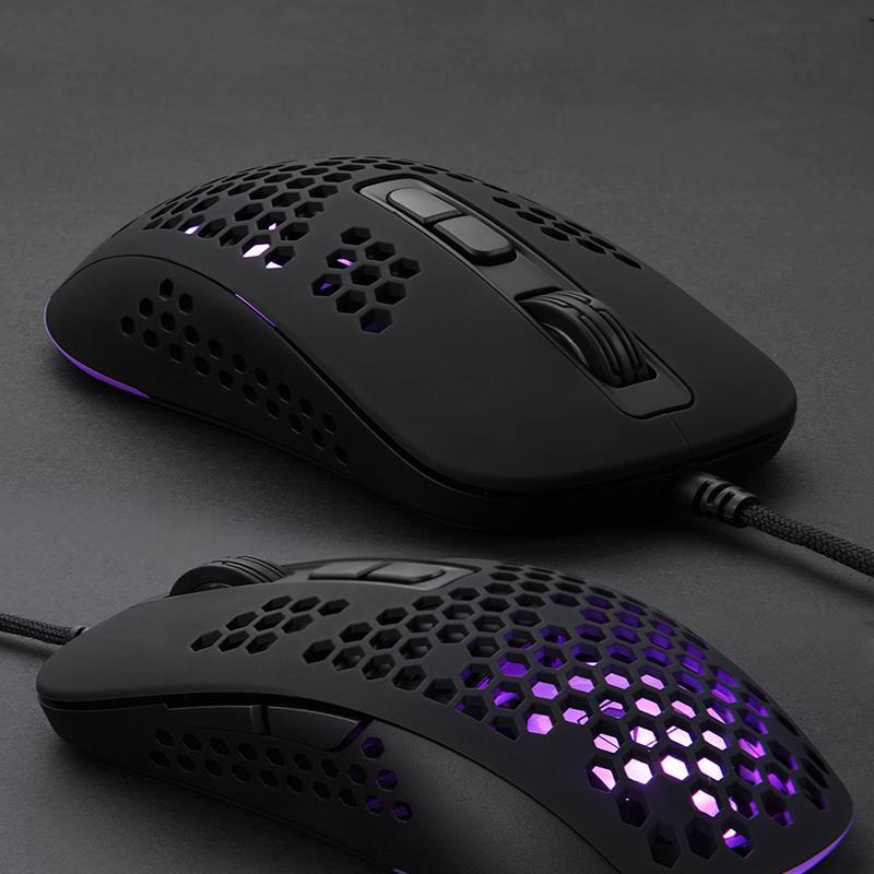 Mice Gaming Mouse Cable Hollow Out Porous Honeycomb Electric Wired For PC Lightweight Design Non-slip Glowing