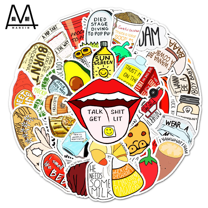 3 Sets = 150PCS Text Cartoon Vines Graffiti Stickers Luggage Notebook Car Scooter Refrigerator Stickers