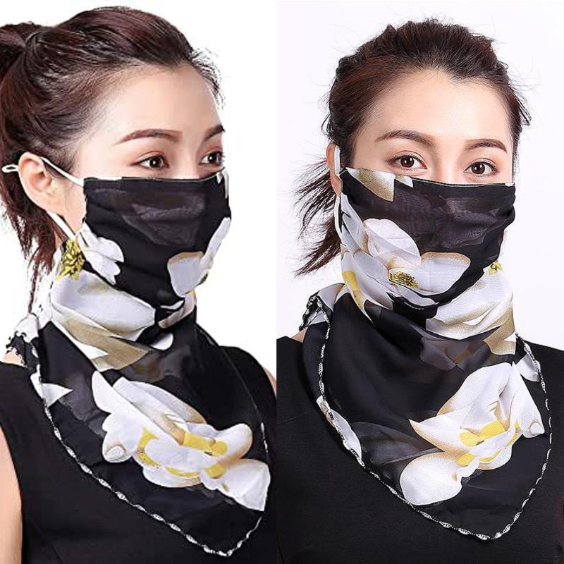 Scarves Chiffon Cycling Face Cover Women Outdoor Sun Protection Print Scarf Dustproof Neck Bandana Anti-uv Cover#p40
