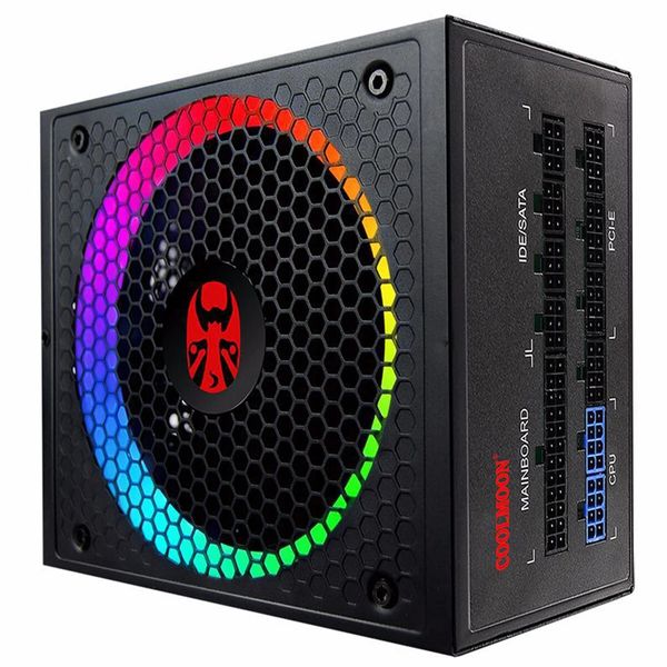 PC Power Supply 750W 100-240V ATX RGB Fully Modular 14cm Smart Temperature Control Fan 80 Plus Gold Gaming ComputerSupply - US Plug