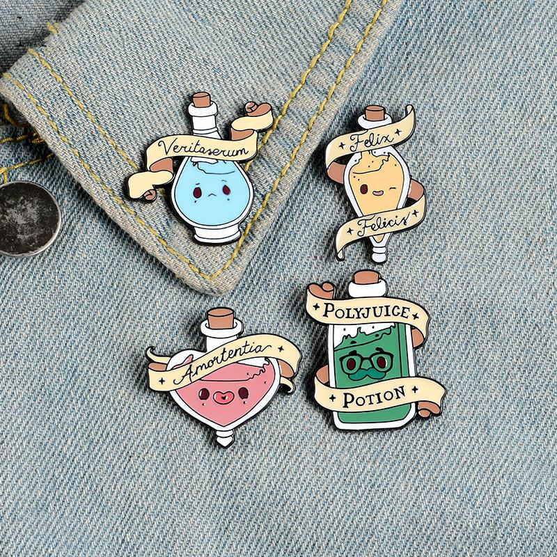 Pins, Brooches Magic Love Potions Enamel Pins Lapel Pin Shirt Bag Colorful Badge Jewelry Gift For Lover Girl Friends