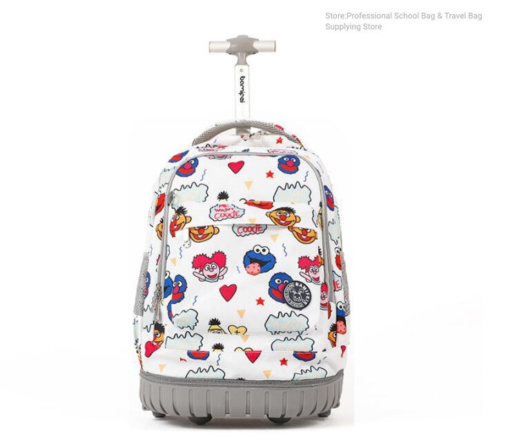 School Bags 18 Inch Rolling Backpack Wheeled Kids On Wheels Travel Trolley Backpacks For Teenagers
