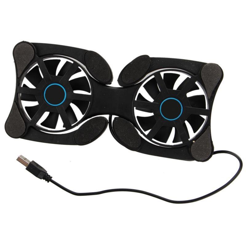 Laptop Cooling Pads USB 2.0 External Cooler Pad Notebook 2 Fan Black
