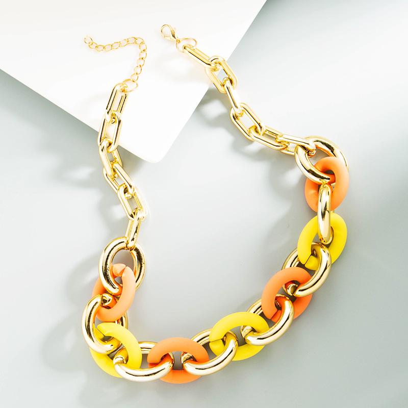Chokers Design Link Chain Choker Acrylic Necklace Gold Color Modern Trendy Clavicle For Women Bridal Wedding Party Jewelry