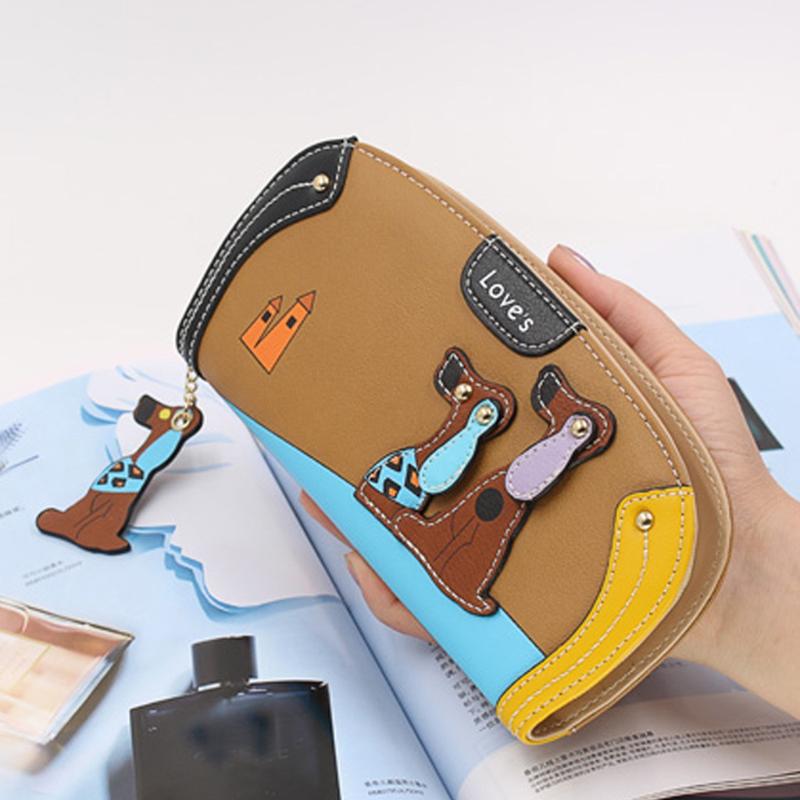Wallets Women Long Zipper Cute Cartoon Puppy Purse Female Holders Bag Lady Multi-card Bit Clutch Coin Lovely
